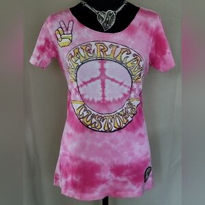 Pink Tie-Dye Graphic Women's Top
